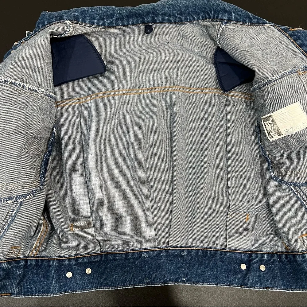 VTG PUMA Jeans Denim Jacket 1980s Germany Short Cut Bomber Size 3 - Picture 8 of 11